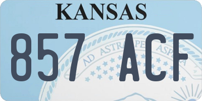 KS license plate 857ACF