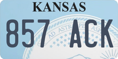 KS license plate 857ACK