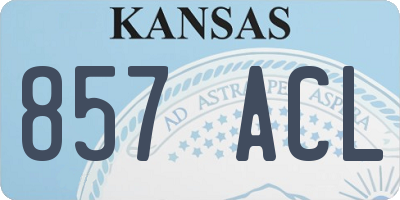 KS license plate 857ACL