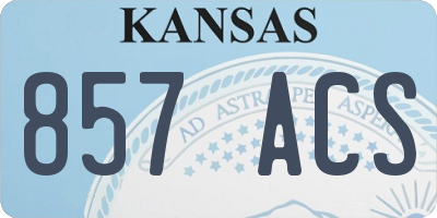 KS license plate 857ACS