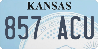 KS license plate 857ACU