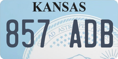 KS license plate 857ADB