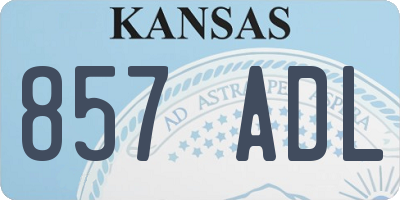 KS license plate 857ADL