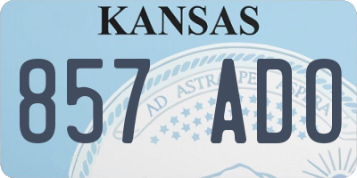 KS license plate 857ADO