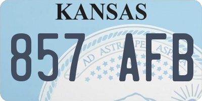 KS license plate 857AFB