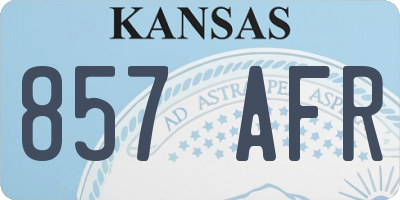 KS license plate 857AFR