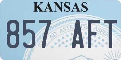 KS license plate 857AFT