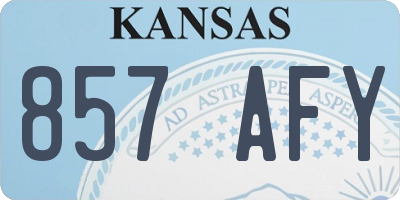KS license plate 857AFY