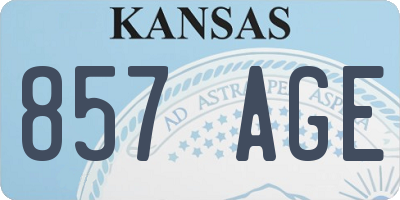 KS license plate 857AGE