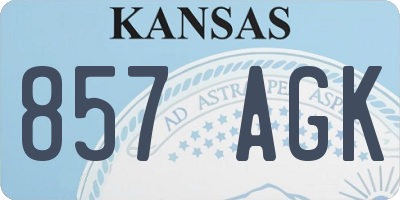 KS license plate 857AGK