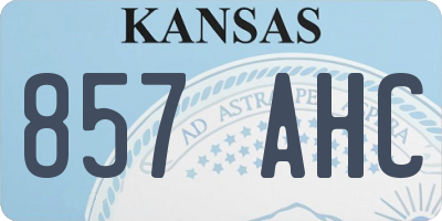 KS license plate 857AHC