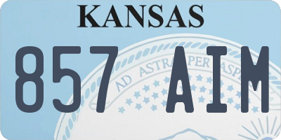 KS license plate 857AIM