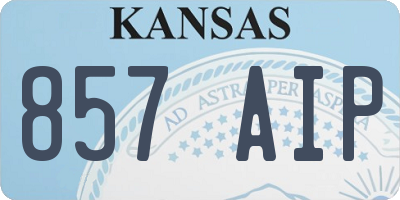 KS license plate 857AIP
