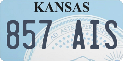 KS license plate 857AIS