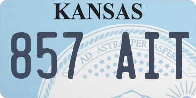 KS license plate 857AIT