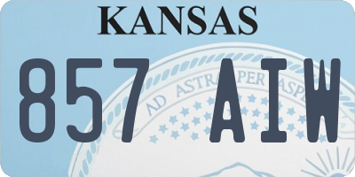 KS license plate 857AIW