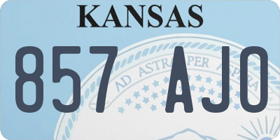 KS license plate 857AJO