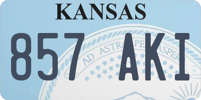 KS license plate 857AKI