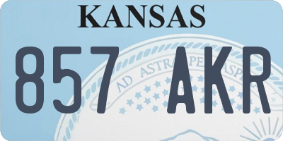KS license plate 857AKR