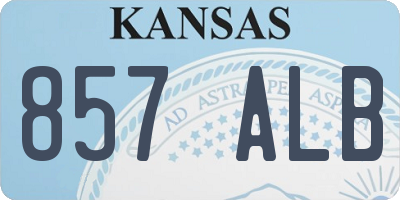 KS license plate 857ALB