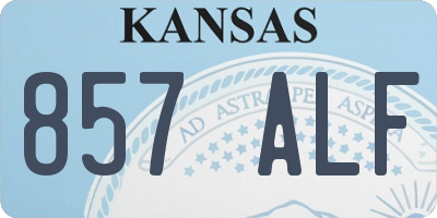 KS license plate 857ALF