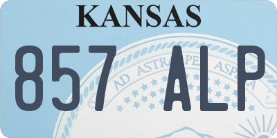 KS license plate 857ALP