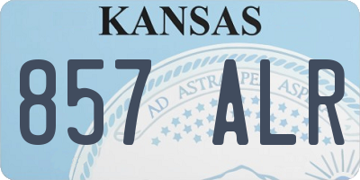 KS license plate 857ALR