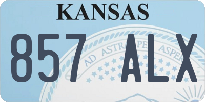 KS license plate 857ALX