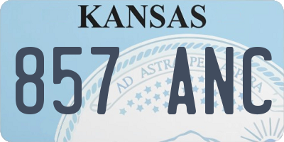 KS license plate 857ANC