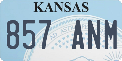 KS license plate 857ANM