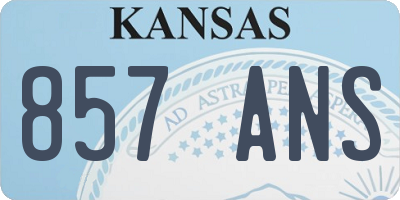 KS license plate 857ANS