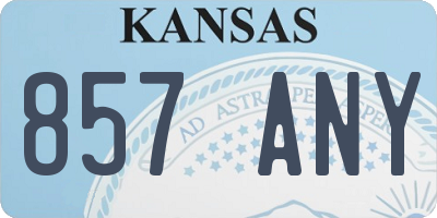KS license plate 857ANY