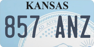 KS license plate 857ANZ