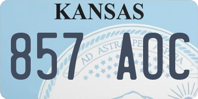 KS license plate 857AOC