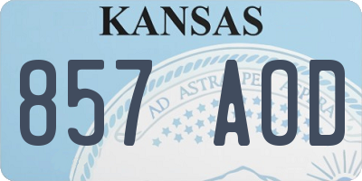 KS license plate 857AOD