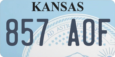 KS license plate 857AOF