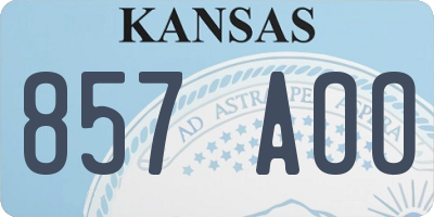 KS license plate 857AOO