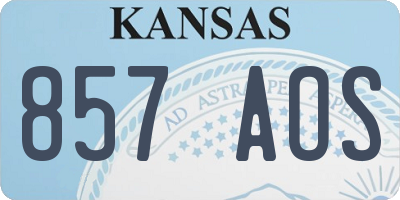 KS license plate 857AOS