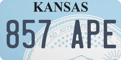 KS license plate 857APE