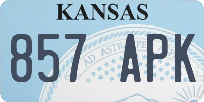 KS license plate 857APK