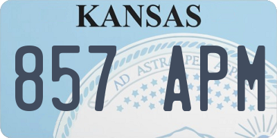 KS license plate 857APM