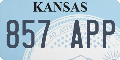 KS license plate 857APP