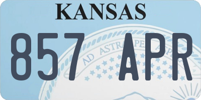 KS license plate 857APR
