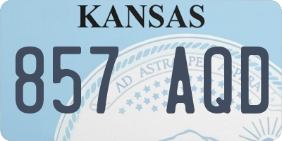 KS license plate 857AQD