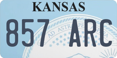 KS license plate 857ARC