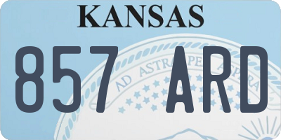 KS license plate 857ARD