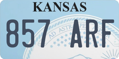 KS license plate 857ARF
