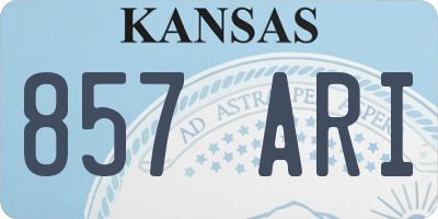 KS license plate 857ARI