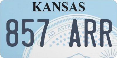 KS license plate 857ARR