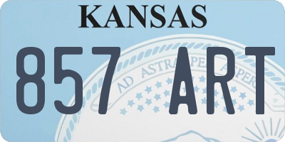 KS license plate 857ART